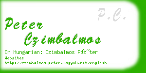 peter czimbalmos business card
